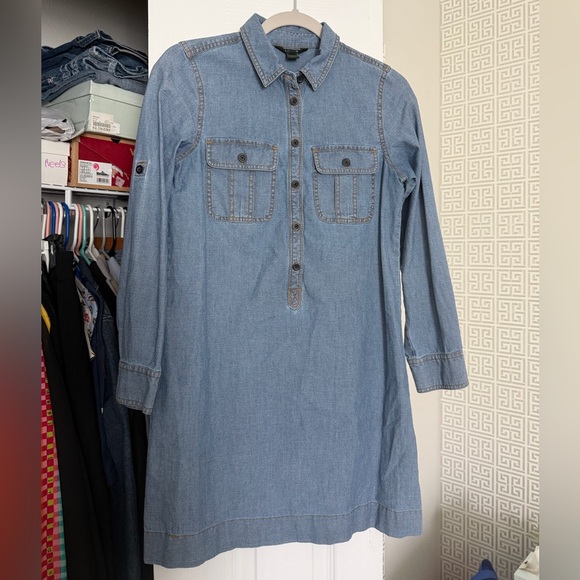 J. Crew Dresses & Skirts - J. Crew Chambray Button-Up Shirt Dress in Light Blue